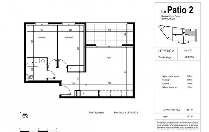 2A IMMOBILIER : Appartement | AJACCIO (20090) | 66 m2 | 265 000 € 
