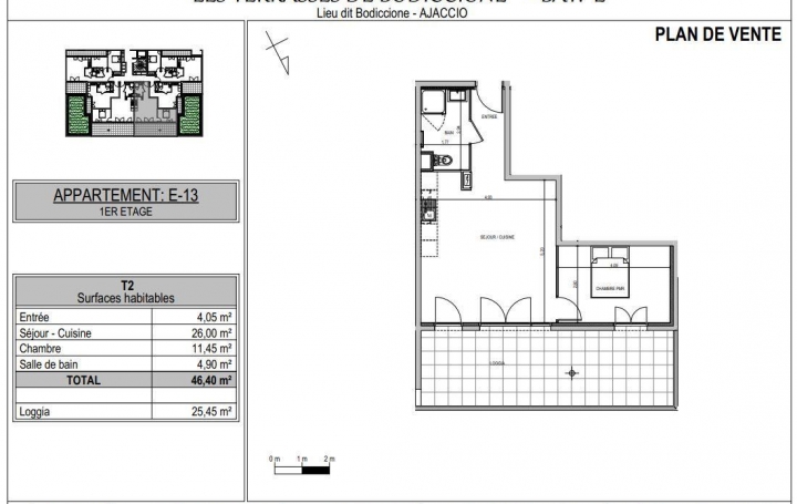 2A IMMOBILIER : Appartement | AJACCIO (20090) | 46 m2 | 165 000 € 